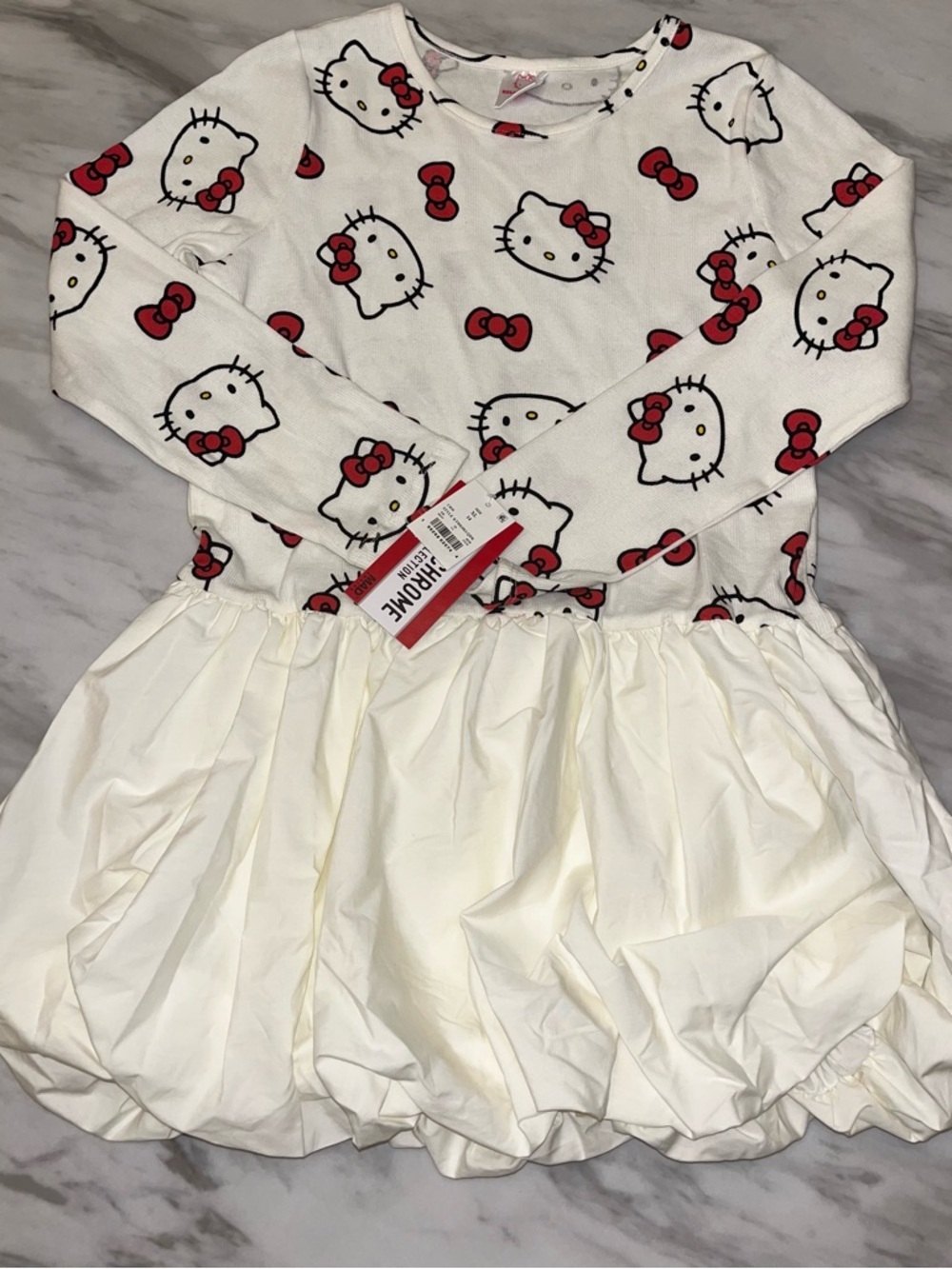 Sanrio White and Red Hello Kitty Puff Skirt Dress